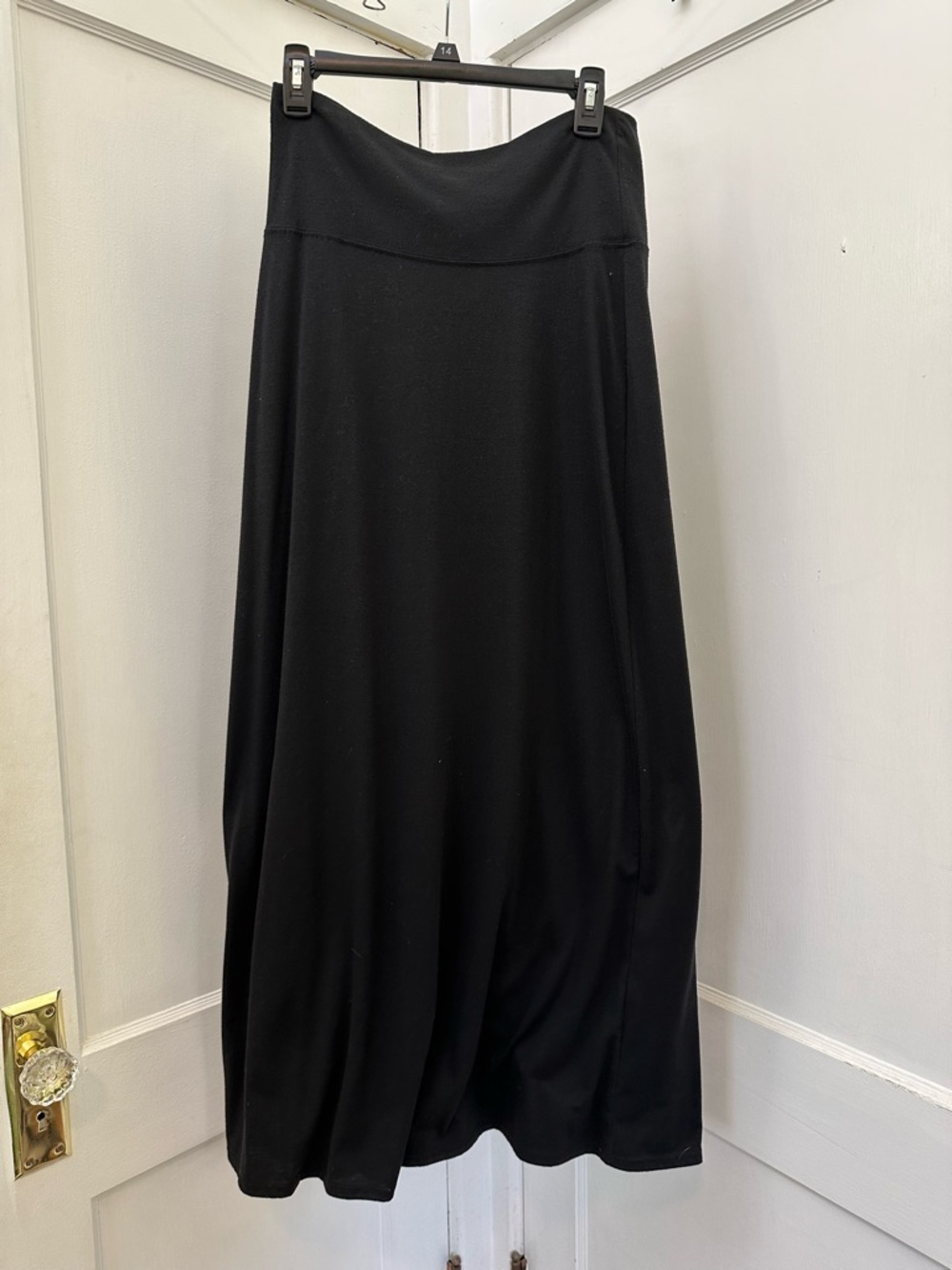 Black Maxi Skirt with Smooth Waistband
